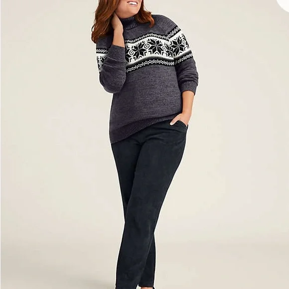 Lands' End Plus Size 1X Women's Corduroy Knit Pants - Picture 1 of 7